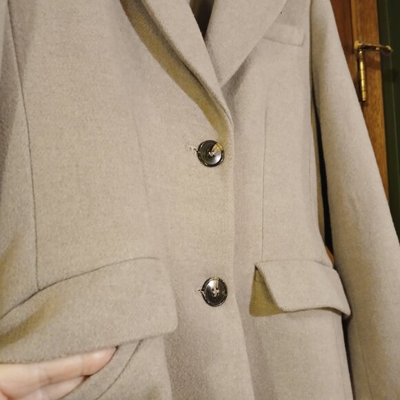 H & M Tan Wool Blend Long Overcoat -EU32/US XXS - Picture 8 of 12